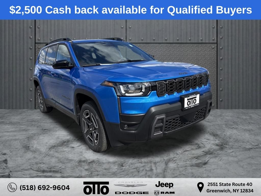 2026 Jeep Cherokee CHEROKEE LIMITED 4X4 in Hydro Blue Pearl-Coat Exterior Paint — front three-quarter view