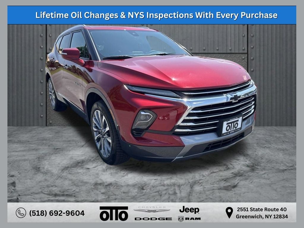 2023 Chevrolet Blazer AWD Premier in Radiant Red Tintcoat — front three-quarter view